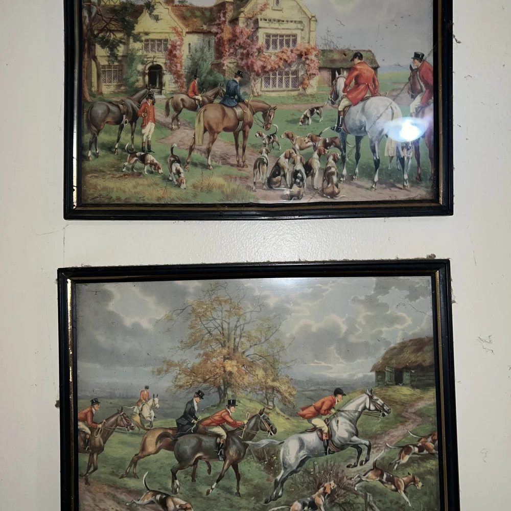 Framed Equestrian Hunting Artwork - Picture 2 of 2